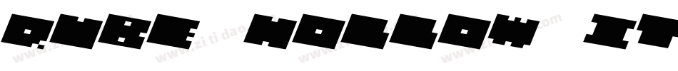 QUBE HOLLOW ITALIC字体转换